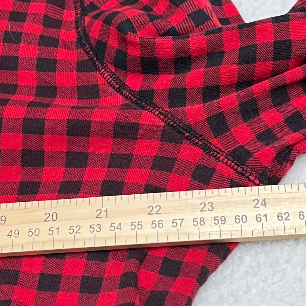 CHAPS Red Black Buffalo Plaid Long Sleeve Henley Shirt Womens XXL - Picture 5 of 6